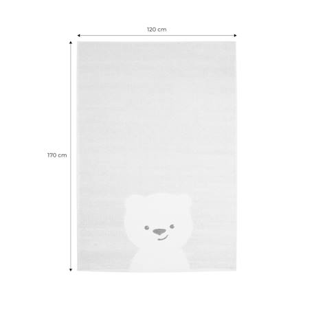 Tapis enfant beige / crème, tapis intérieur petit ourson, poils ras, tapis frisé très doux Beige 3 - vertbaudet enfant 