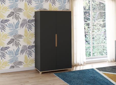 Armoire milor Anthracite & bois+Blanc & bois 1 - vertbaudet enfant 