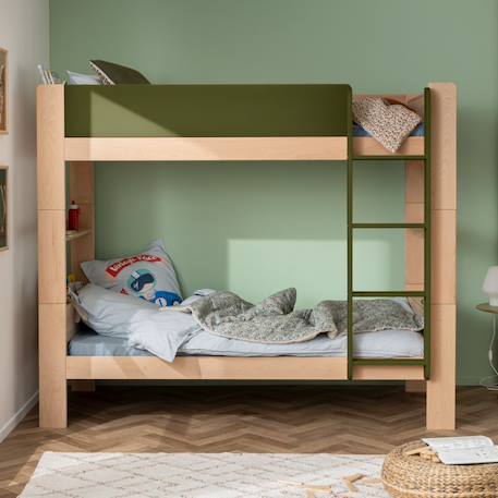 Lit superposé séparable en hêtre arsène Blanc-bois+Bois+Vert-bois 14 - vertbaudet enfant 