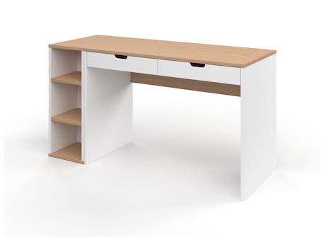 Bureau avec caisson milor Anthracite & bois+Blanc & bois 7 - vertbaudet enfant 