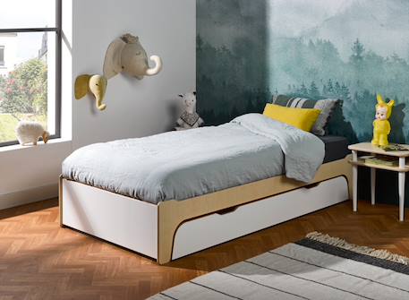 Lit enfant essentiel Blanc & bois 2 - vertbaudet enfant 