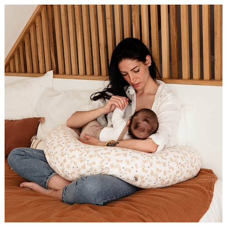 Coussin d'allaitement et de grossesse Cœurs/gris+Colombes+Lapins 8 - vertbaudet enfant 