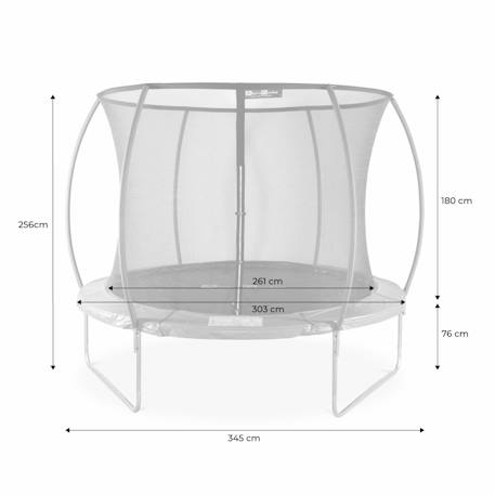 Trampoline rond ø 305cm gris avec filet de protection intérieur - mars inner 3,05m 305 cm Gris 6 - vertbaudet enfant 