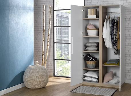 Armoire nomade Blanc & chêne 2 - vertbaudet enfant 