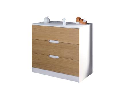 Commode Opus Blanc et bois+Bleu nuit+Mousse 2 - vertbaudet enfant 