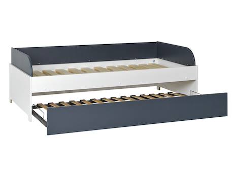 Lit banquette gigogne opus Blanc et bois+Bleu nuit+Mousse 9 - vertbaudet enfant 