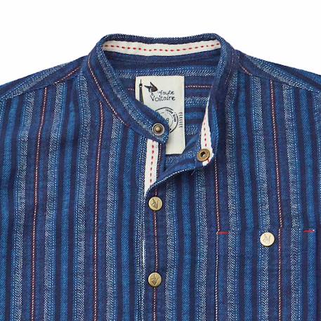 Chemise flanelle  hiver   col mao  rimbaud Bleu foncé bordeaux 5 - vertbaudet enfant 