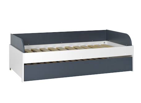 Lit banquette gigogne opus Blanc et bois+Bleu nuit+Mousse 8 - vertbaudet enfant 