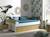 Lit banquette gigogne opus Blanc et bois+Bleu nuit+Mousse 1 - vertbaudet enfant 
