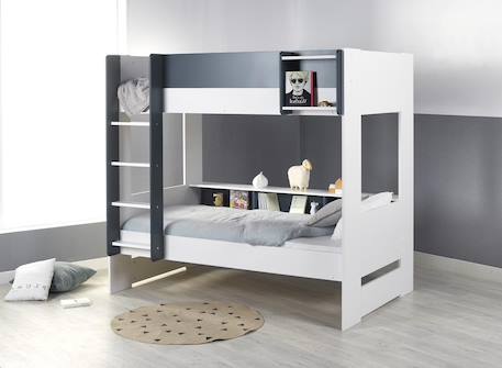 Lit superposé opus Blanc et bois+Bleu nuit+Mousse 5 - vertbaudet enfant 