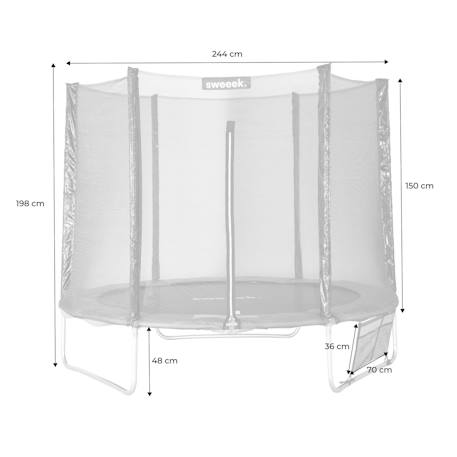 Trampoline 250 cm – galaxie avec filet de protection, bâche, filet pour chaussures, kit d’ancrage Gris+Vert 3 - vertbaudet enfant 