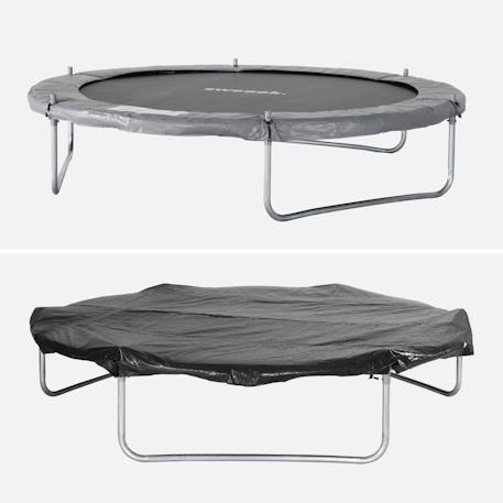 Trampoline 250 cm – galaxie avec filet de protection, bâche, filet pour chaussures, kit d’ancrage Gris+Vert 6 - vertbaudet enfant 
