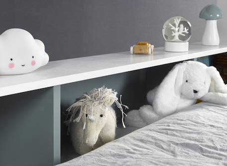 Lit superposé opus Blanc et bois+Bleu nuit+Mousse 9 - vertbaudet enfant 