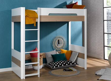 Lit mezzanine nomade Blanc & chêne 1 - vertbaudet enfant 