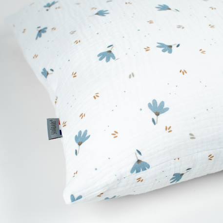 Taie d'oreiller en gaze de coton Bleuet imprimé floral 3 - vertbaudet enfant 