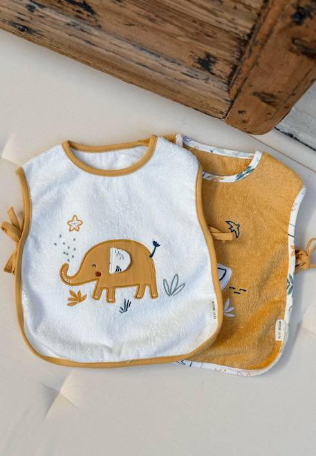 Lot de 2 bavoirs bébé hawaiki Ocre 1 - vertbaudet enfant 