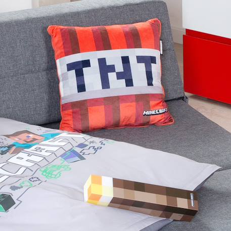 Lampe torche led minecraft - rechargeable par usb - 4 couleurs + support mural Marron pixelisé 6 - vertbaudet enfant 