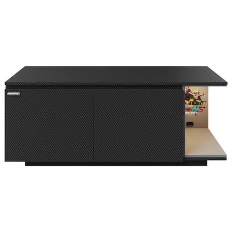 Meuble tv minecraft 2 portes et compartiment avec éclairage led Carbone noir 3 - vertbaudet enfant 