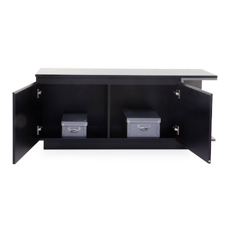 Meuble tv minecraft 2 portes et compartiment avec éclairage led Carbone noir 5 - vertbaudet enfant 