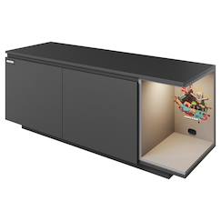 Puériculture-Tables à langer-Meuble tv minecraft 2 portes et compartiment avec éclairage led
