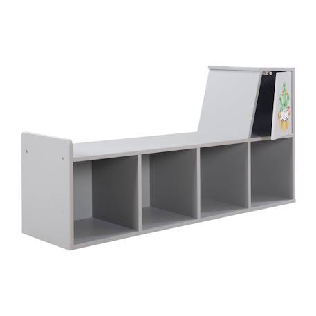 Banc de rangement avec 2 coussins et 4 bacs de rangement Gris - motif minecraft 5 - vertbaudet enfant 