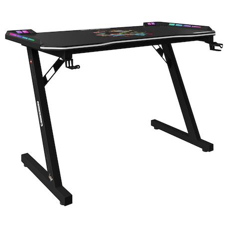 Bureau gaming avec led et support rabattable pour casque et gobelet Noir - minecraft 1 - vertbaudet enfant 