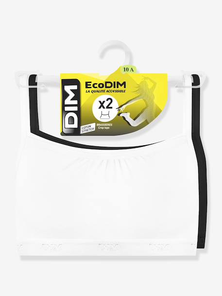 Lot de 2 brassières fille Les Pockets Ecodim noir+rose 2 - vertbaudet enfant 