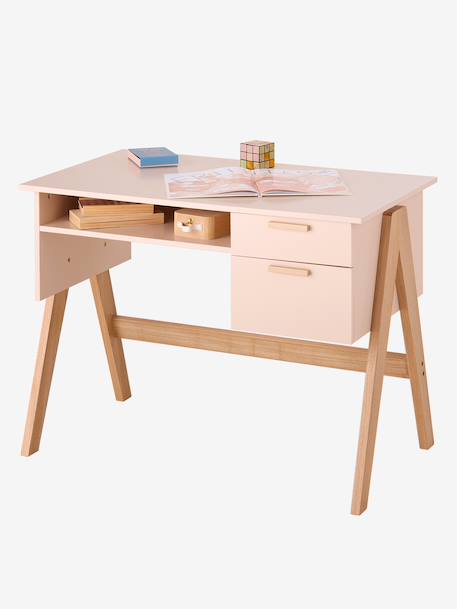 Bureau enfant Rétro Vintage rose poudré 9 - vertbaudet enfant 