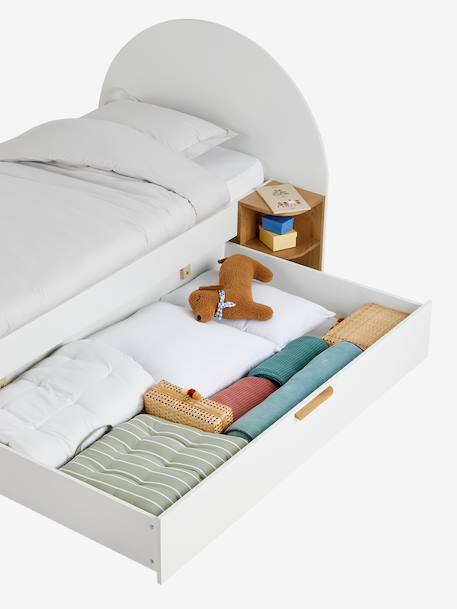 Lit enfant 90x190cm avec rangements + table de chevet réversible Japi blanc 8 - vertbaudet enfant 