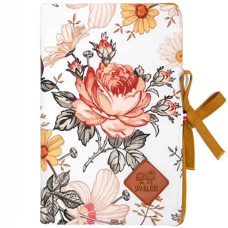 Protège carnet de santé bébé en coton néo vintage Néo vintage imprimé floral, beige, blanc 1 - vertbaudet enfant 