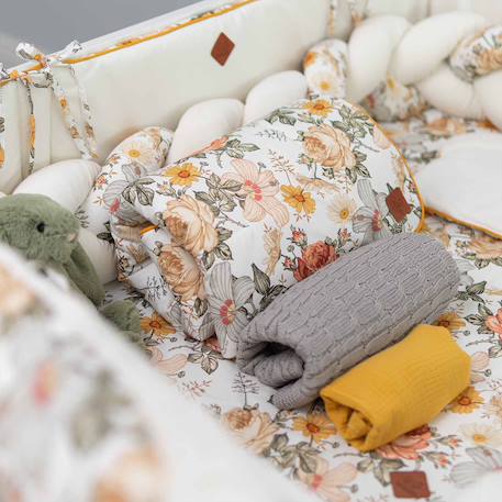 Protège carnet de santé bébé en coton néo vintage Néo vintage imprimé floral, beige, blanc 6 - vertbaudet enfant 
