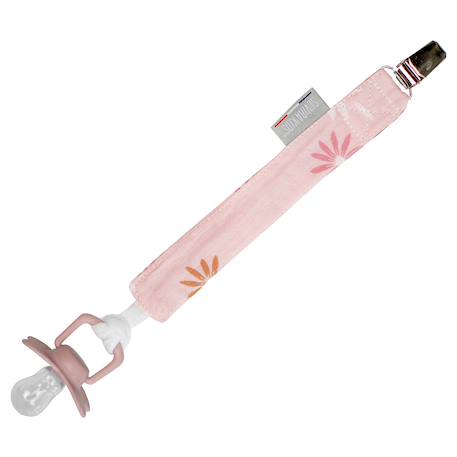 Attache tétine  en gaze de coton lla Rosella imprimé floral, rose 1 - vertbaudet enfant 