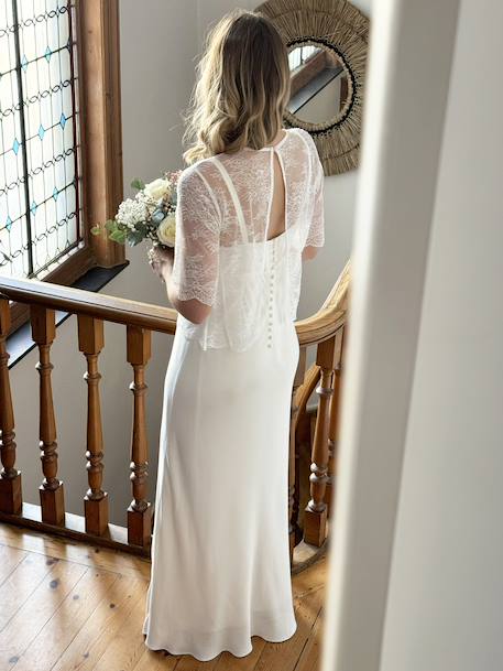Blouse de mariée en dentelle grossesse ou femme collection mariage écru 6 - vertbaudet enfant 