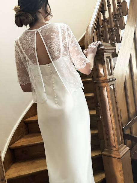 Robe de mariée en crêpe grossesse ou femme collection mariage écru 5 - vertbaudet enfant 