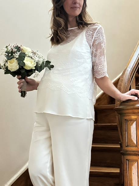 Blouse de mariée en dentelle grossesse ou femme collection mariage écru 2 - vertbaudet enfant 