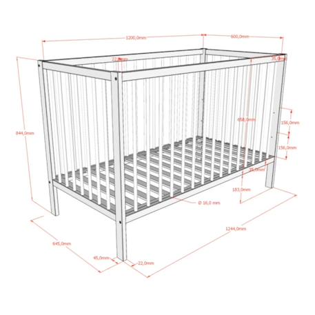 Lit bébé sommier réglable en hauteur hêtre massif naturel  paola Blanc+Bois 10 - vertbaudet enfant 