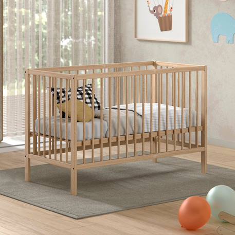 Lit bébé sommier réglable en hauteur hêtre massif naturel  paola Blanc+Bois 6 - vertbaudet enfant 