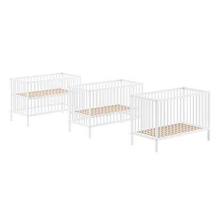 Lit bébé sommier réglable en hauteur hêtre massif naturel  paola Blanc+Bois 4 - vertbaudet enfant 