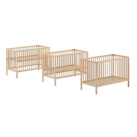 Lit bébé sommier réglable en hauteur hêtre massif naturel  paola Blanc+Bois 9 - vertbaudet enfant 