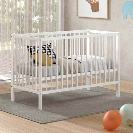 Lit bébé sommier réglable en hauteur hêtre massif naturel  paola Blanc+Bois 1 - vertbaudet enfant 