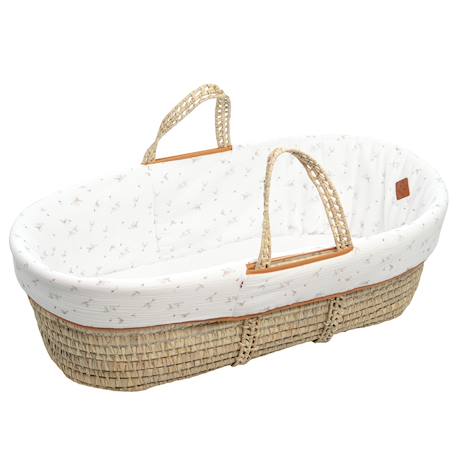 Couffin bébé avec matelas habillage et drap housse melody Melody, blanc imprimé minimaliste 1 - vertbaudet enfant 