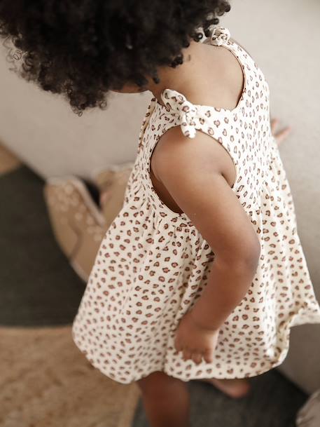Robe à bretelles imprimée bébé abricot+vanille 8 - vertbaudet enfant 