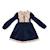 Robe hiver   velours   fleurie   margot Bleu marine beige rose 3 - vertbaudet enfant 