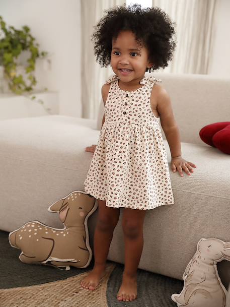 Robe à bretelles imprimée bébé abricot+vanille 4 - vertbaudet enfant 