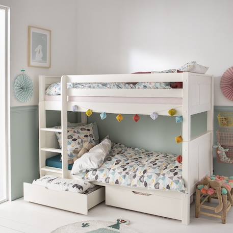 Lit superposé séparable et matelas pin massif  arthur Blanc 3 - vertbaudet enfant 