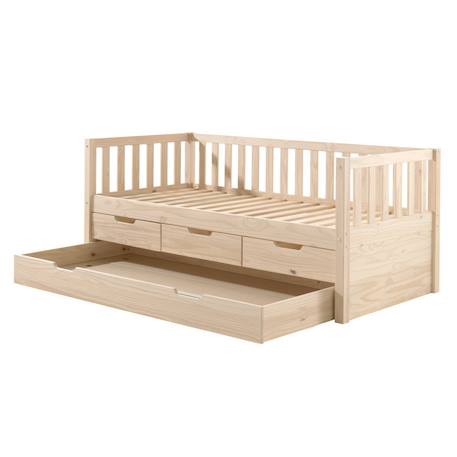 Lit tiroirs et lit gigogne pin massif naturel  axel Bois naturel 4 - vertbaudet enfant 