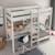 Lit mezzanine avec bureau et chauffeuse pin massif  basile Blanc+Gris 3 - vertbaudet enfant 