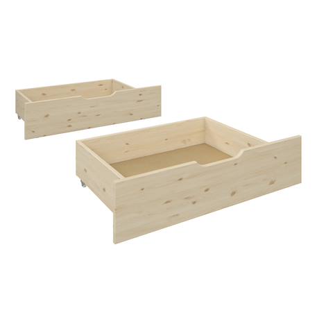 Paire de tiroirs pour lit superposé pin massif naturel  isidore Blanc+Bois 6 - vertbaudet enfant 