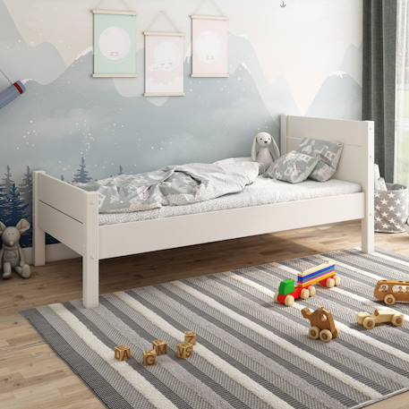 Lit enfant pin massif  achille Blanc 1 - vertbaudet enfant 