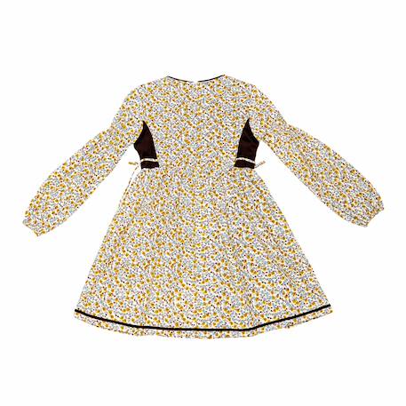 Robe liberty  à manches longues   margot Jaune marron 5 - vertbaudet enfant 